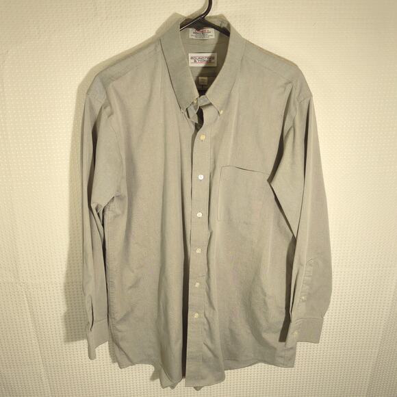 Roundtree Yorke 16.5 33 Shirt Men Gray Solid Button Front Long Sleeve Taiwan - Picture 1 of 3